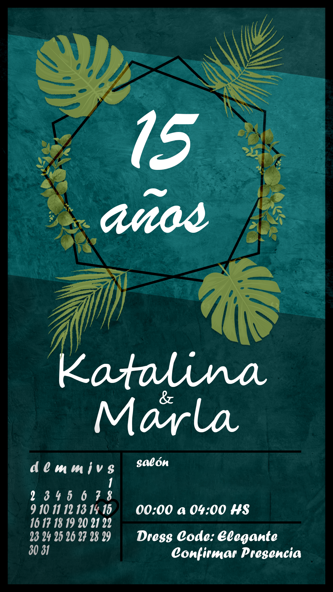 Ejemplo de invitación de 15 años