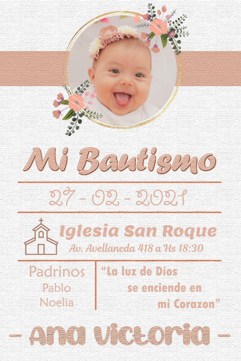 Ejemplo de invitación de bautizo